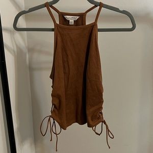 UO brown suede top